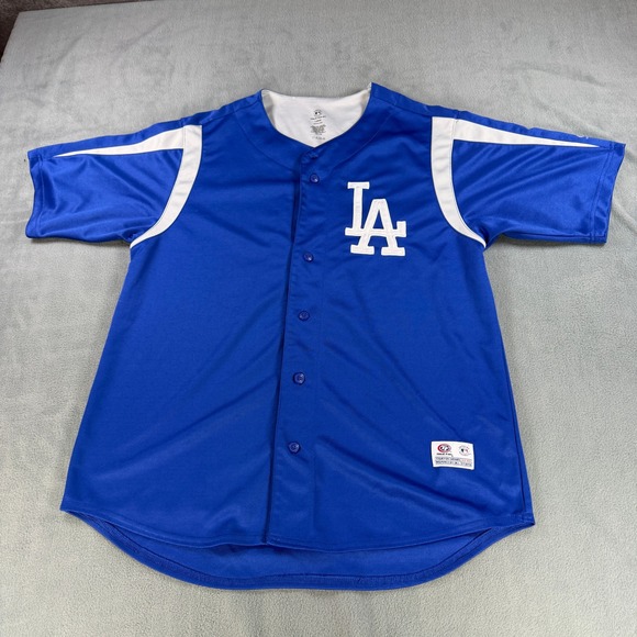 True Fan Other - True Fan Los Angeles Dodgers MLB Baseball Jersey Blue White Mens Large LA Logo